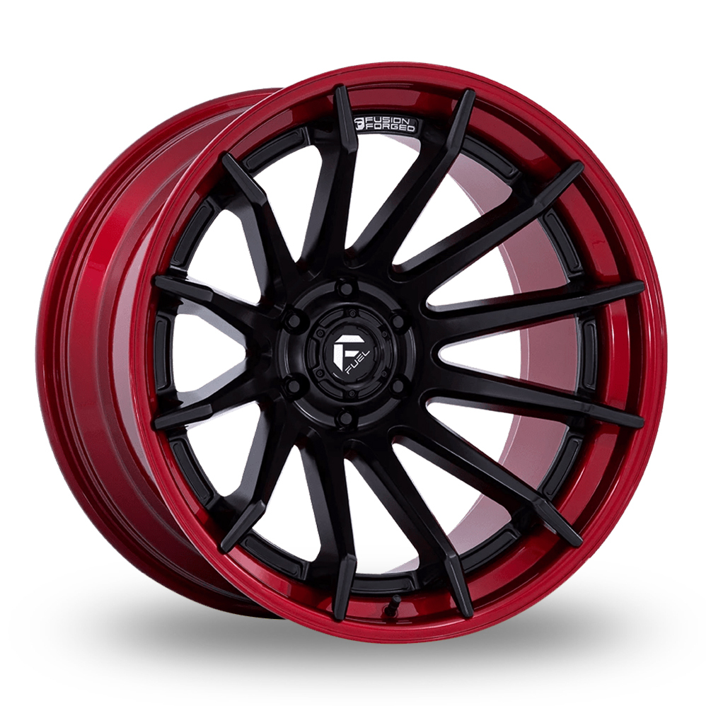 Fuel Off-Road FC403 Burn Matte Black With Candy Red Lip Alloy Wheels
