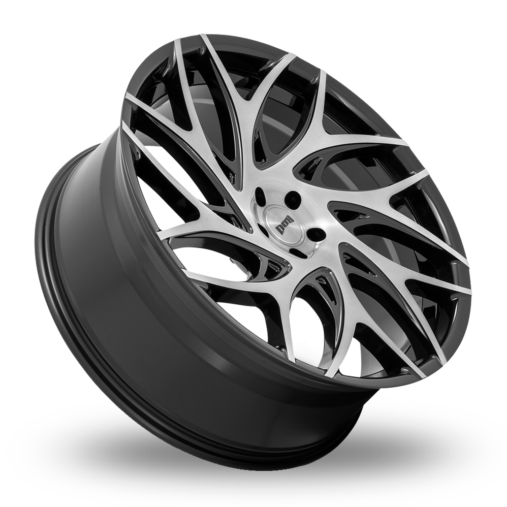 26" DUB S260 G.O.A.T. Brushed Face With Gloss Black Dark Tint Spokes Alloy Wheels