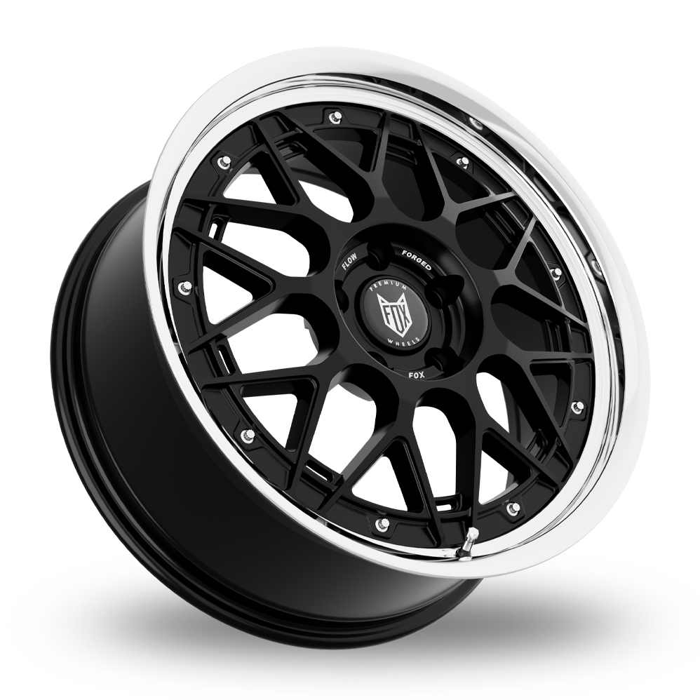 19" Fox Racing Hiro Black Polished Rim Alloy Wheels