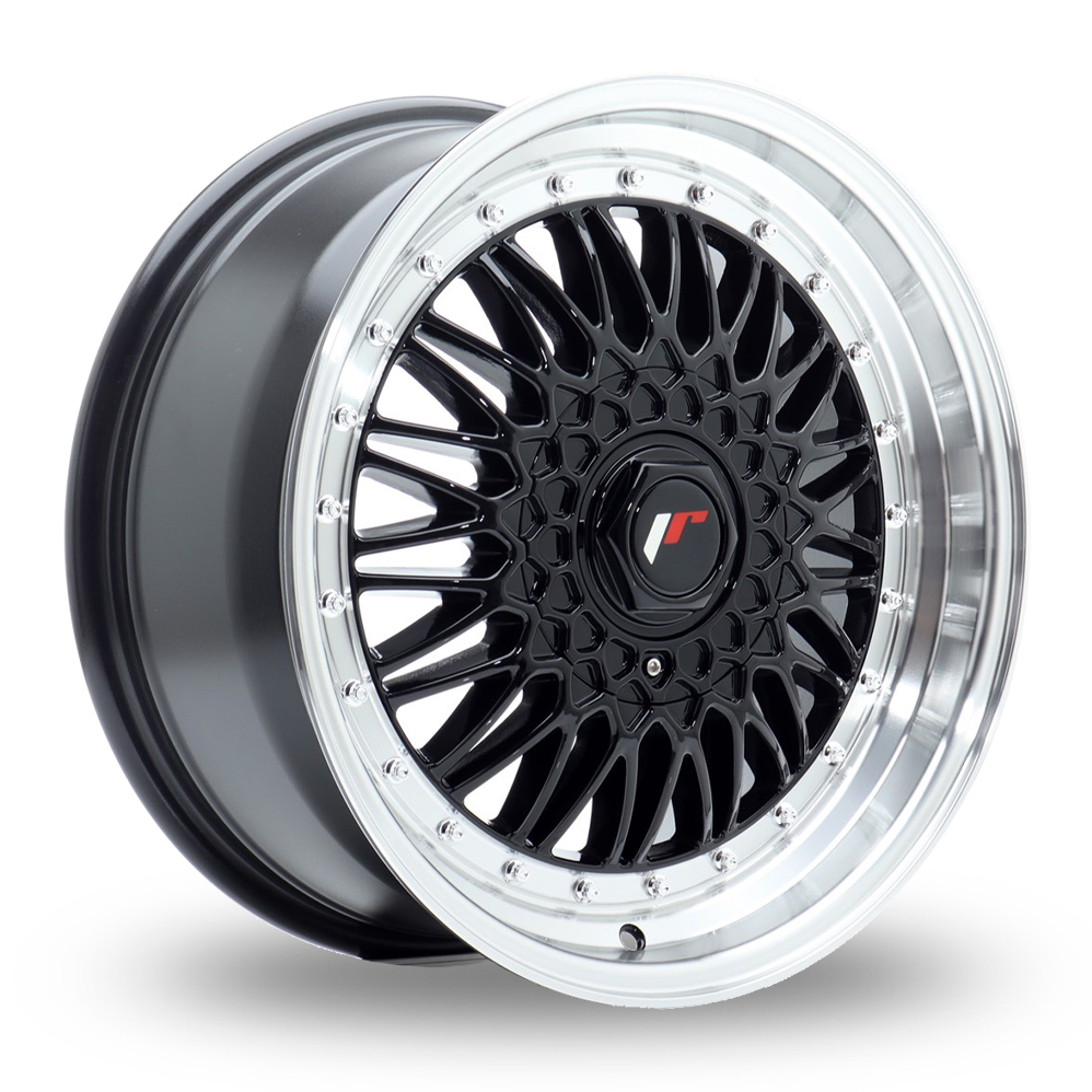 Japan Racing JR9 (7.5x17) (Custom Fitment) Gloss Black Machined Lip Alloy Wheels