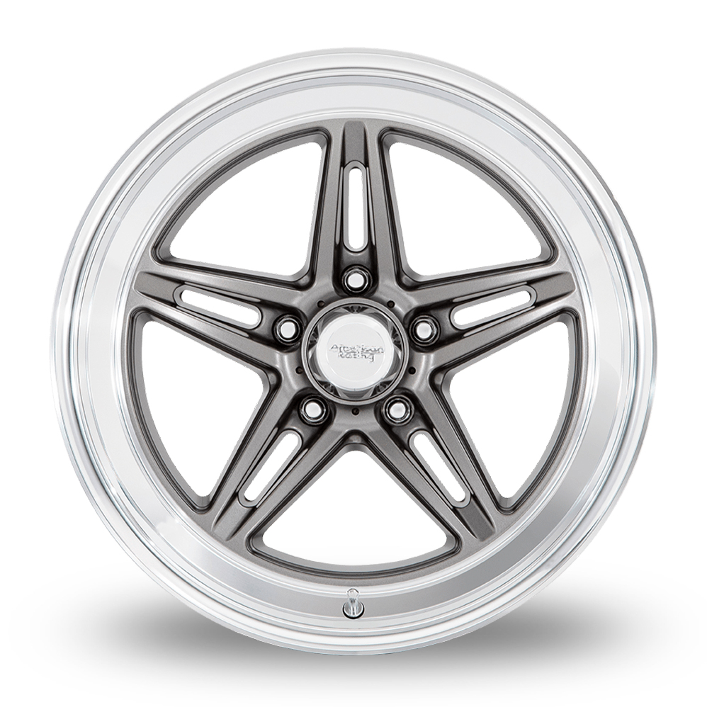 18" American Racing Vintage VN514 Groove Anthracite With Diamond Cut Lip Alloy Wheels