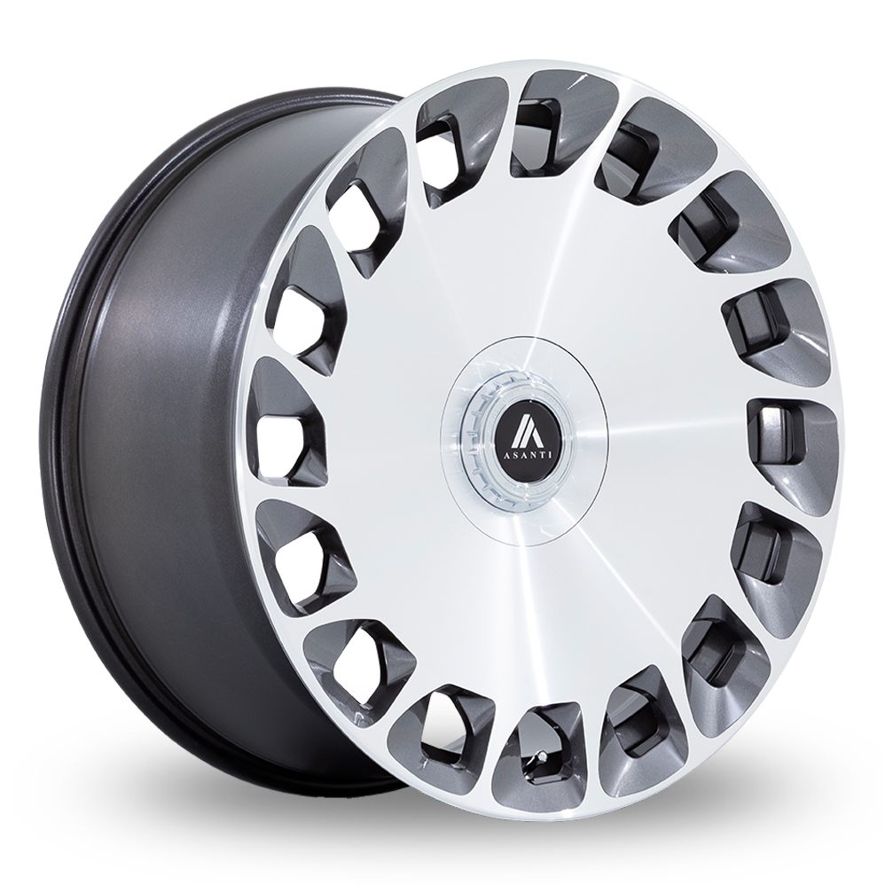 Asanti Black AB045 Aristocrat Gloss Platinum Bright Mach FC Alloy Wheels