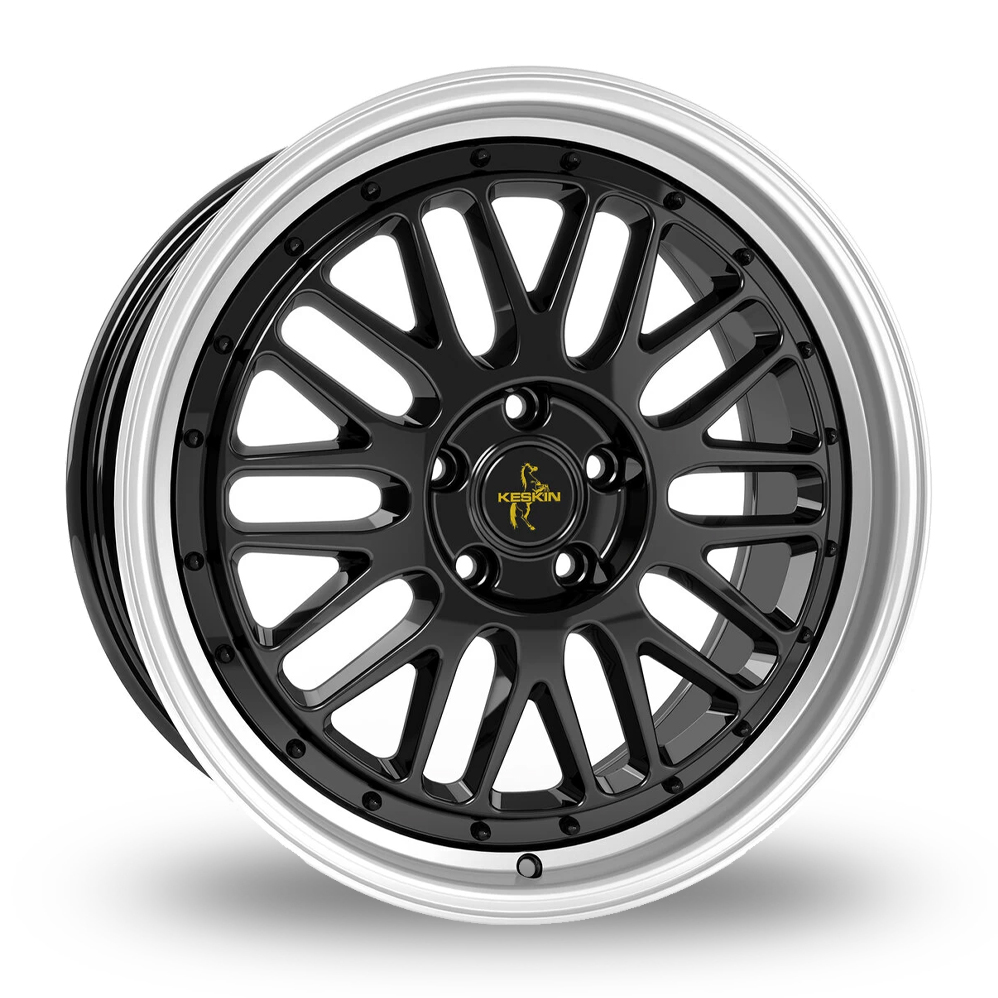 Keskin Tuning KT22 Black Polished Lip Alloy Wheels