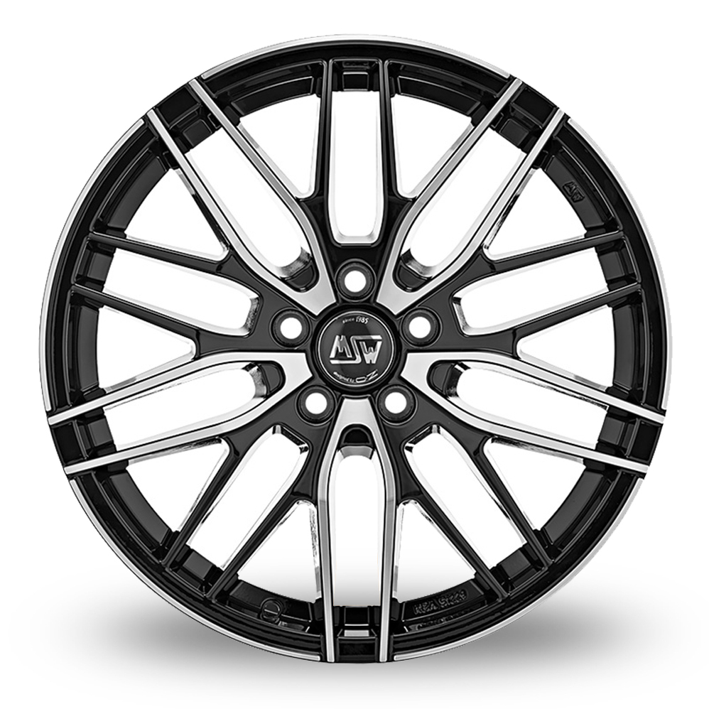 17" MSW (by OZ) 72 Gloss Black Polished Alloy Wheels