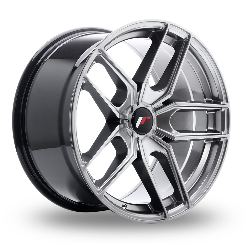 Japan Racing JR25 (9.5x18) (Custom Fitment) Hyper Black Alloy Wheels