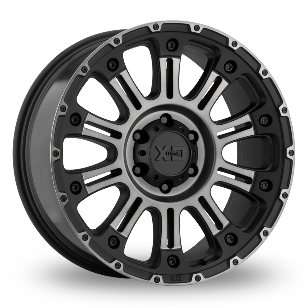 XD XD829 Hoss II (USA Warehouse) Satin Black Mach With Gray Tint Alloy Wheels