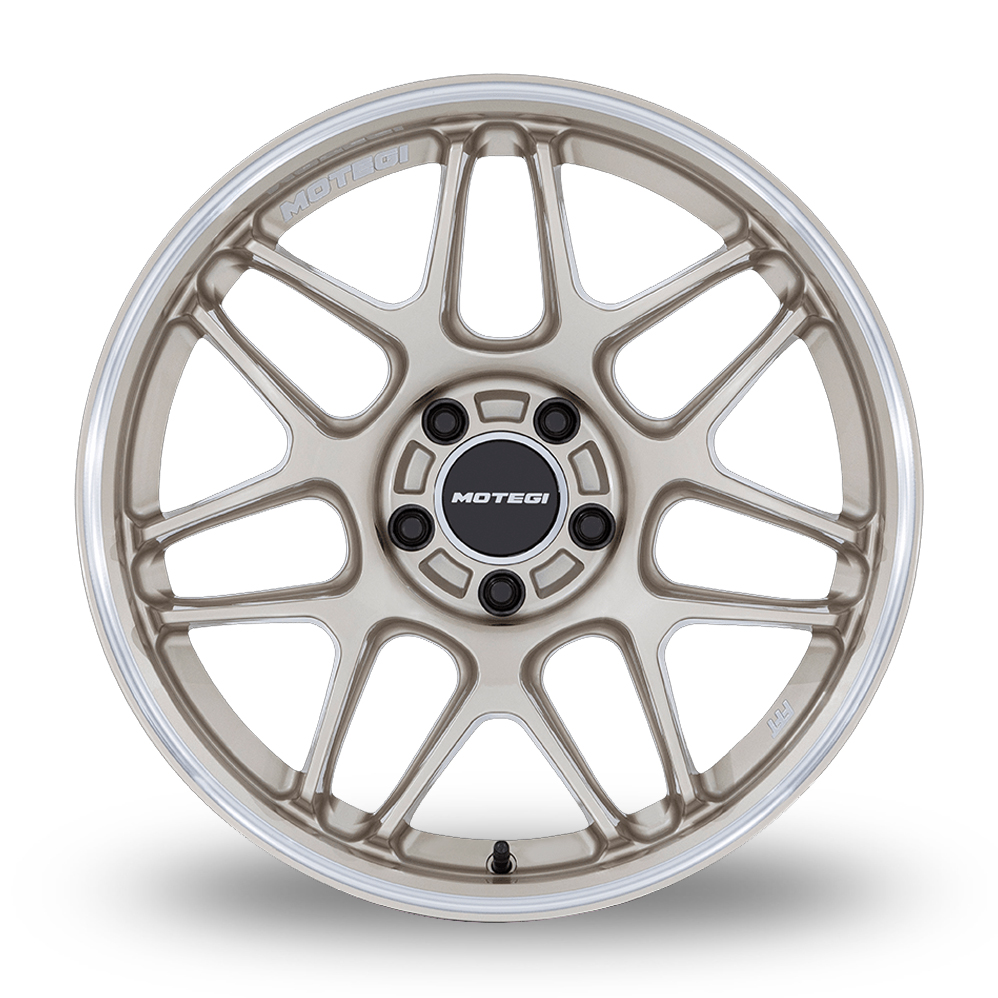 18" Motegi Racing MR158 Tsubaki (USA Warehouse) Motorsport Gold With Machined Lip Alloy Wheels