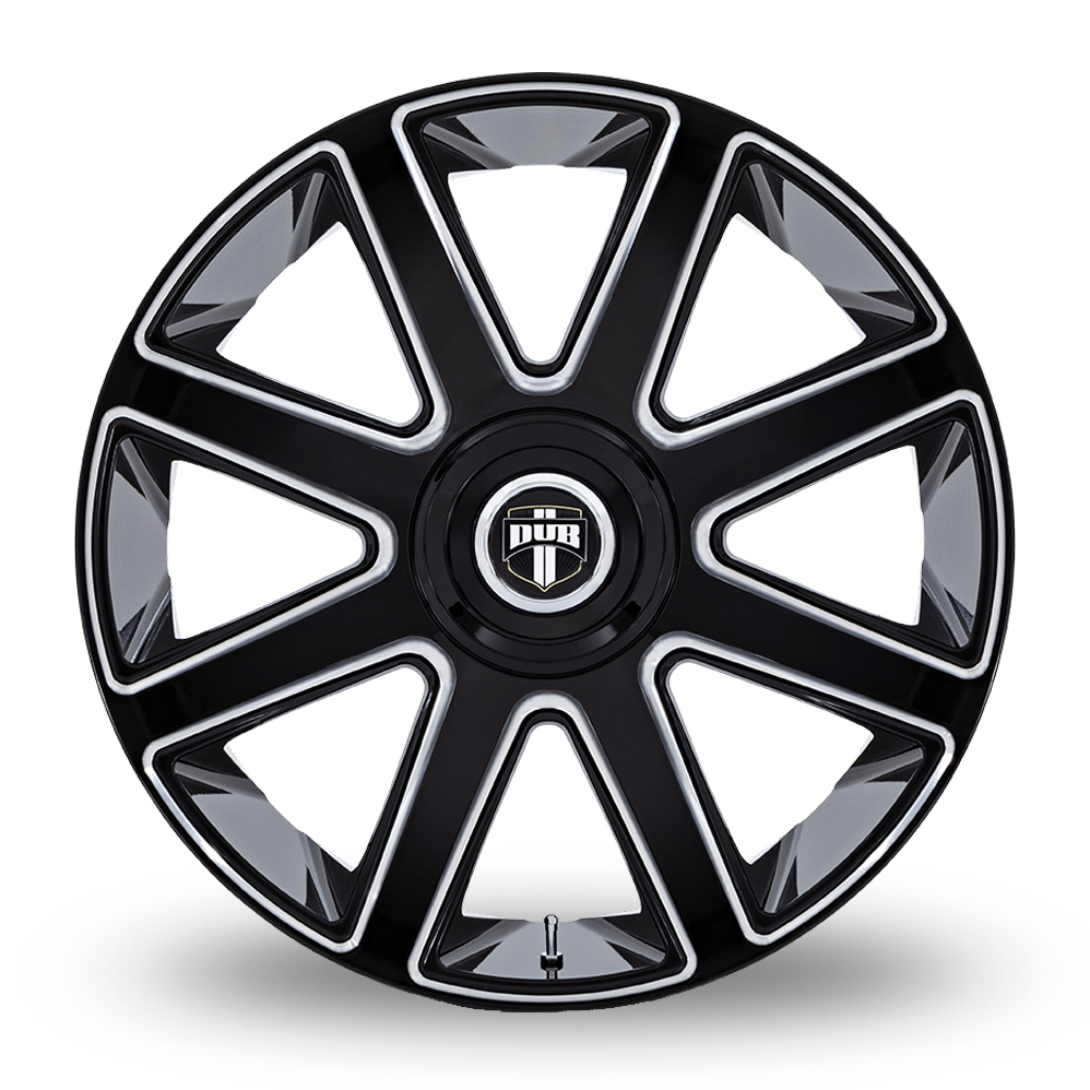 26" DUB DC273 Pull Gloss Black Milled Alloy Wheels