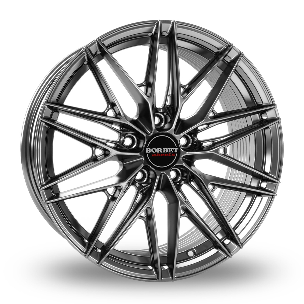 Borbet FB1 Hyper Black Silver Alloy Wheels