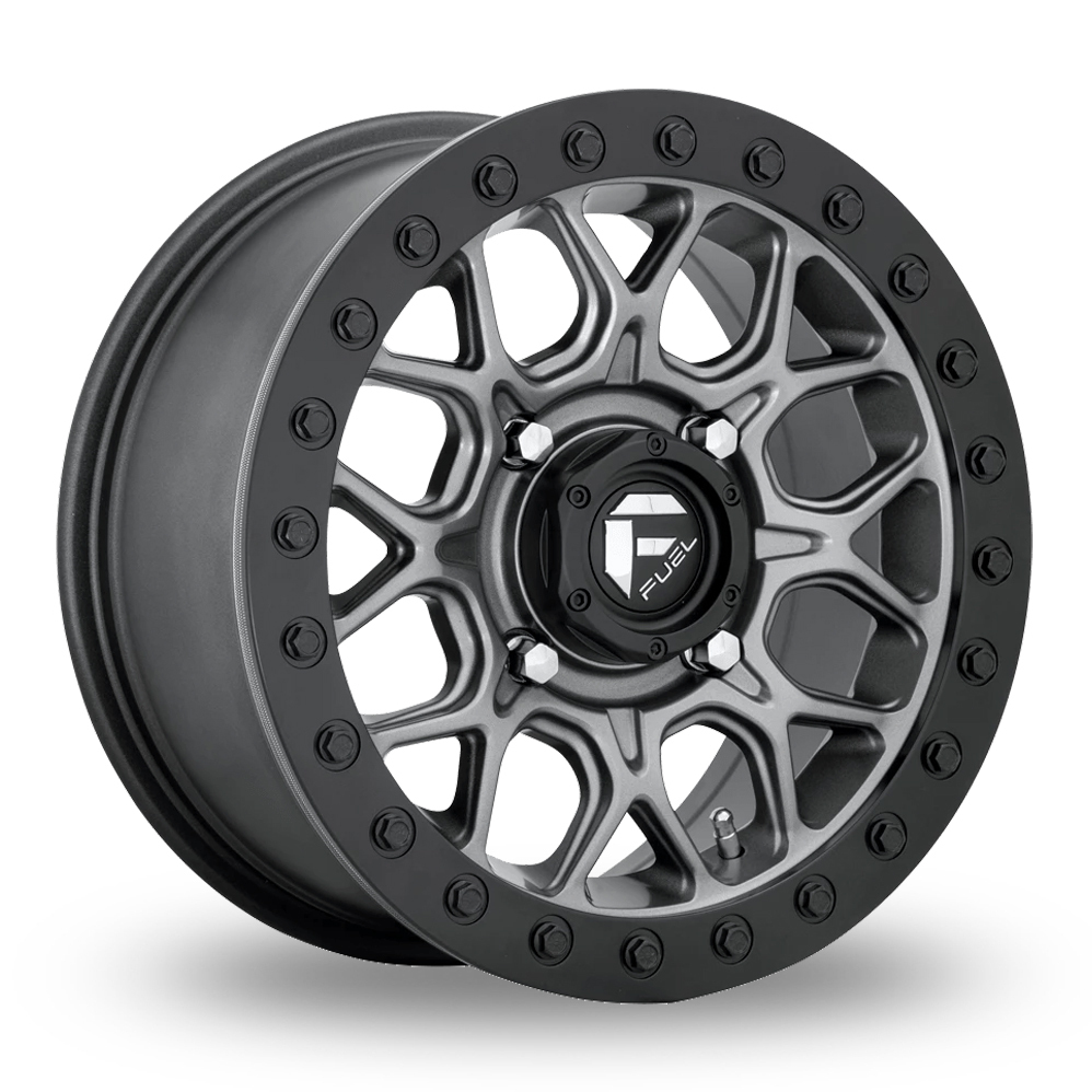Fuel Off-Road D919 Tech Beadlock (EU Warehouse) Matt Gunmetal Black Bead Ring Alloy Wheels