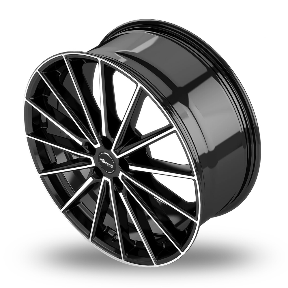 19" Brock B43 Gloss Black Polished Alloy Wheels