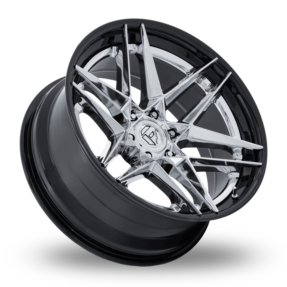 20" Fuel Off-Road FC408 Flight (USA Warehouse) Chrome Gloss Black Lip Alloy Wheels