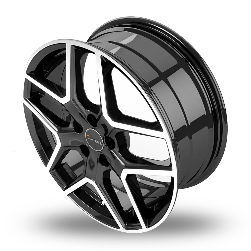 18" Avus Racing AC-519 Black Polished Alloy Wheels