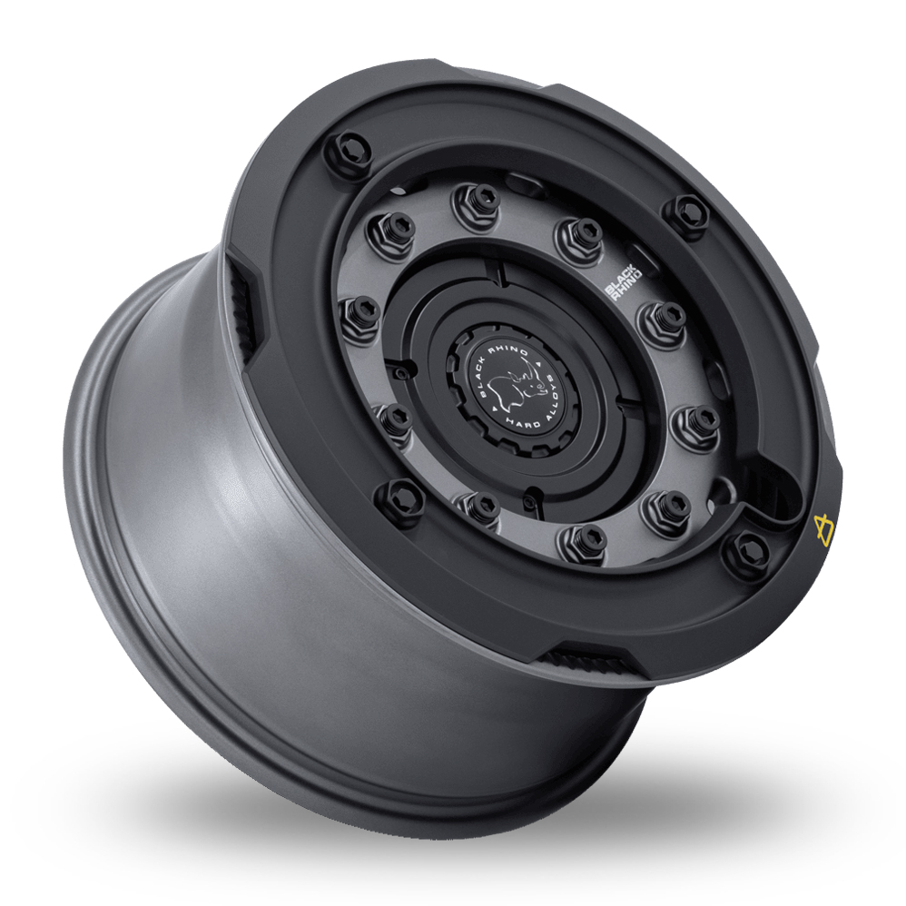 17" Black Rhino BR027 ARX (USA Warehouse) Gun Black With Matt Black Rock Guard Alloy Wheels
