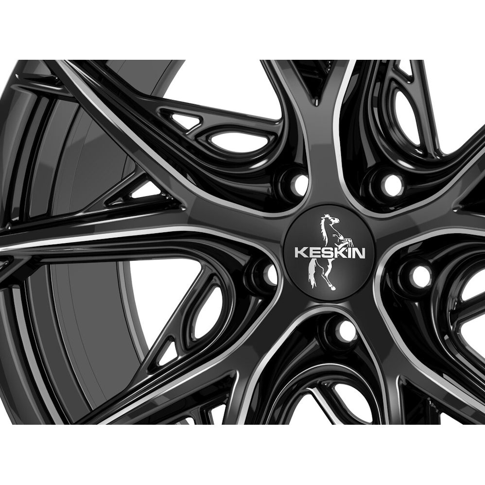 19" Keskin Tuning KT24C Black Secret Diamond Alloy Wheels