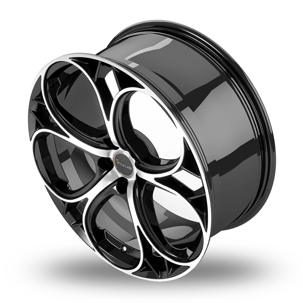 18" Avus Racing AC-520 Black Polished Alloy Wheels