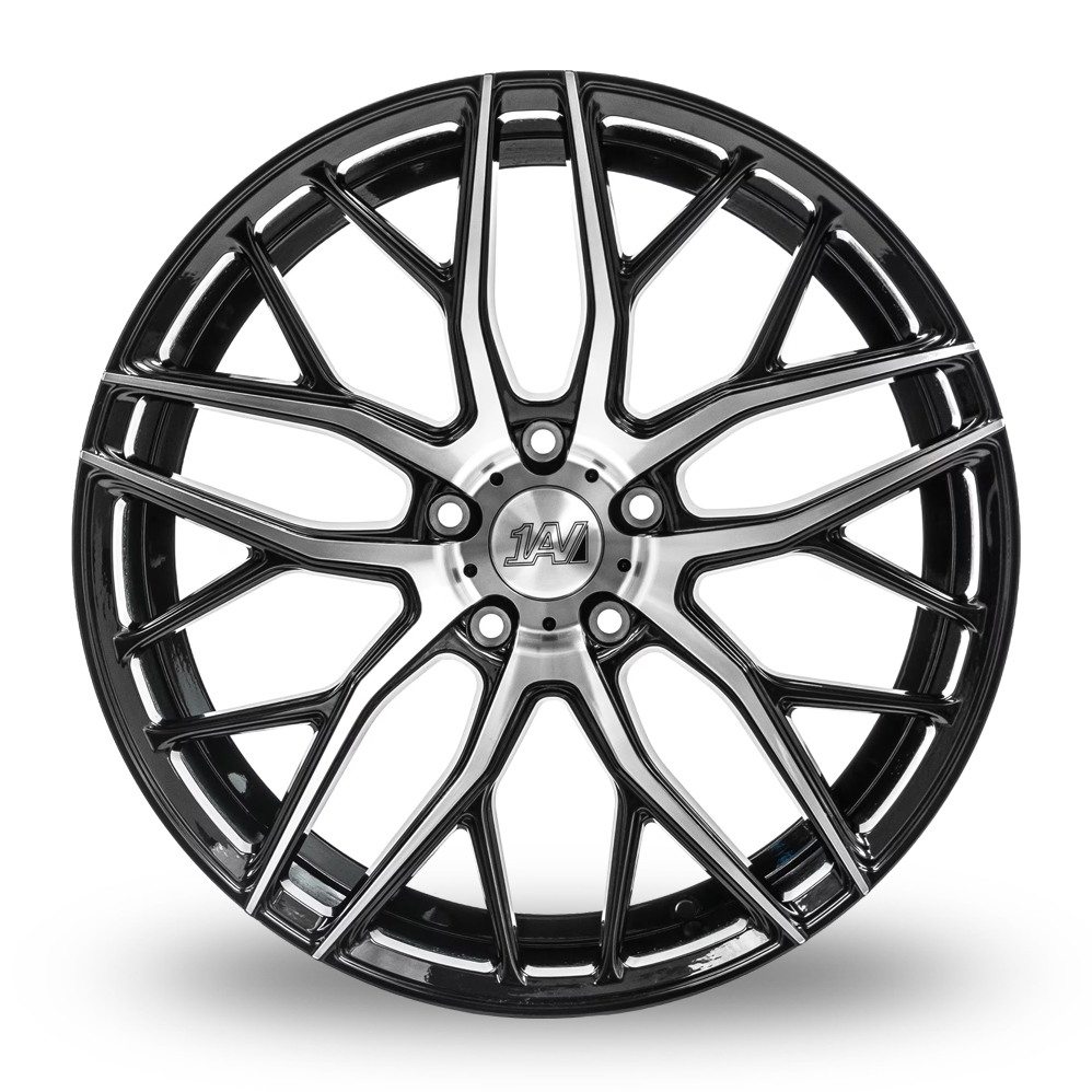 20" 1AV ZX11 Gloss Black Polished Alloy Wheels