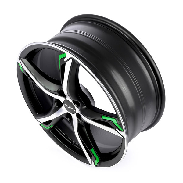 20" Ronal R62 Green Matt Black Polished Green Alloy Wheels