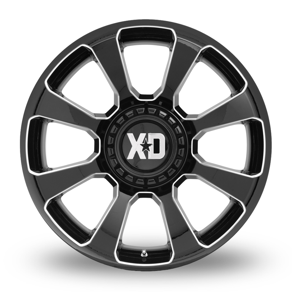 20" XD XD854 Reactor Gloss Black Milled Alloy Wheels