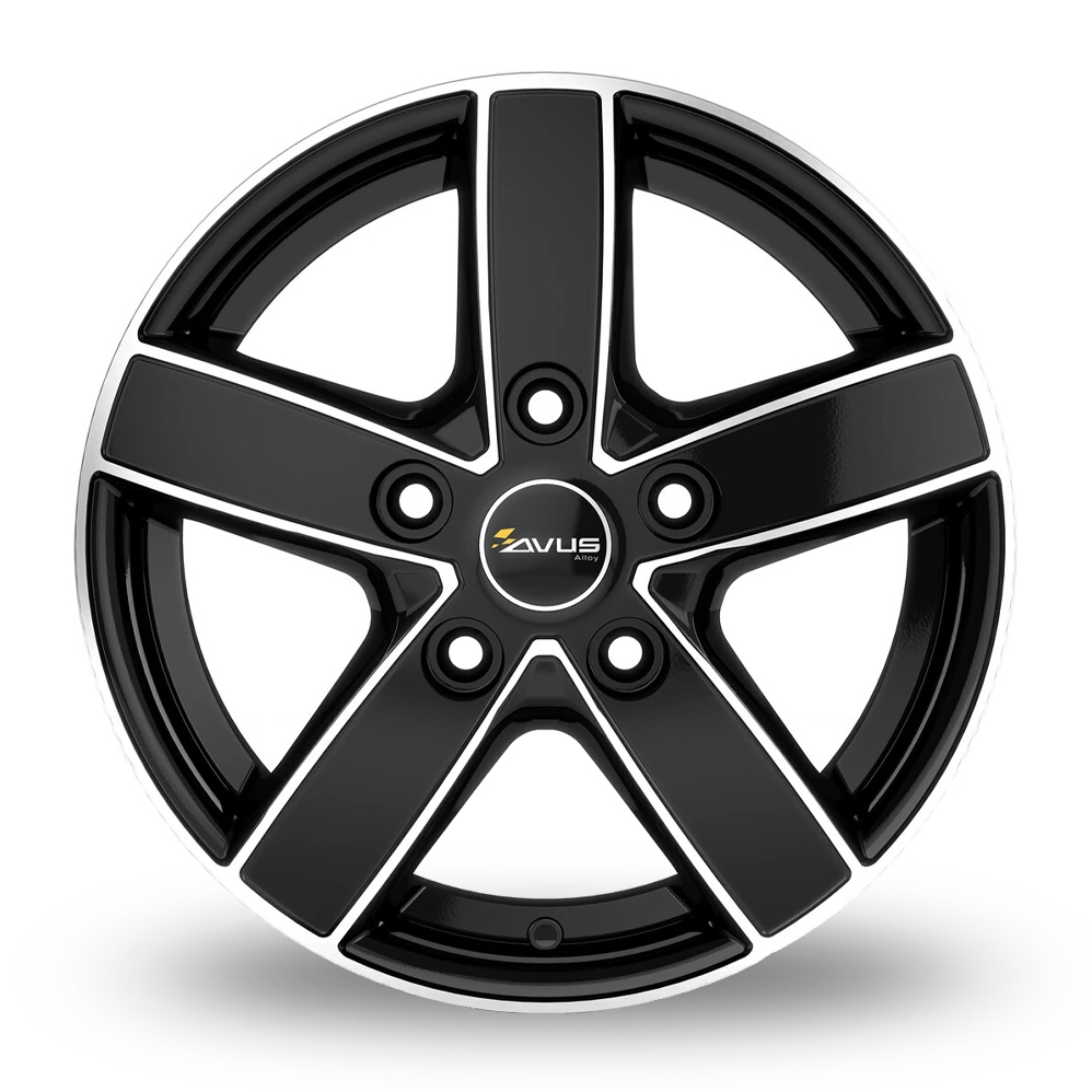 18" Avus Racing AC-V51 Black Polished Alloy Wheels