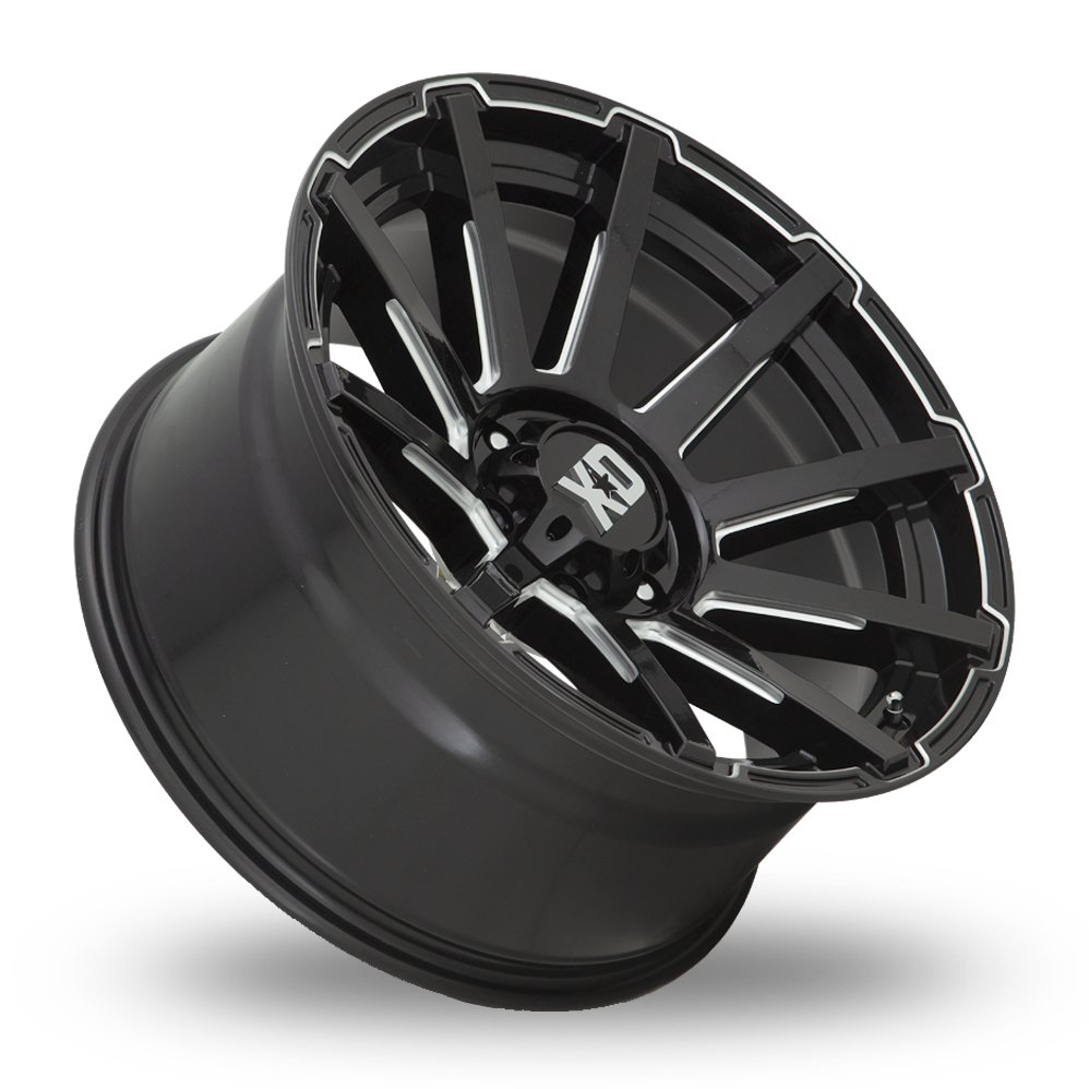 22" XD XD847 Outbreak Gloss Black Milled Alloy Wheels