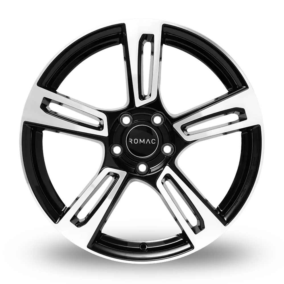 15" Romac Edge Black Polished Alloy Wheels