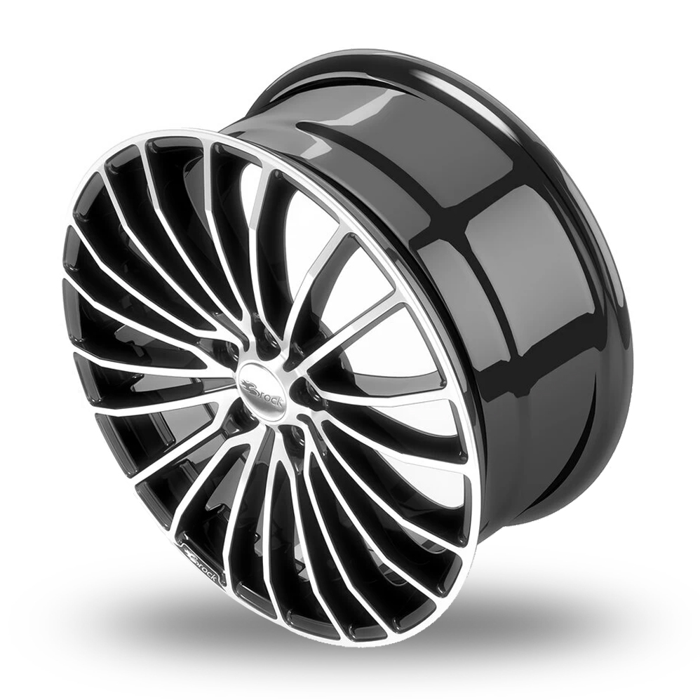 20" Brock B24 Gloss Black Polished Alloy Wheels