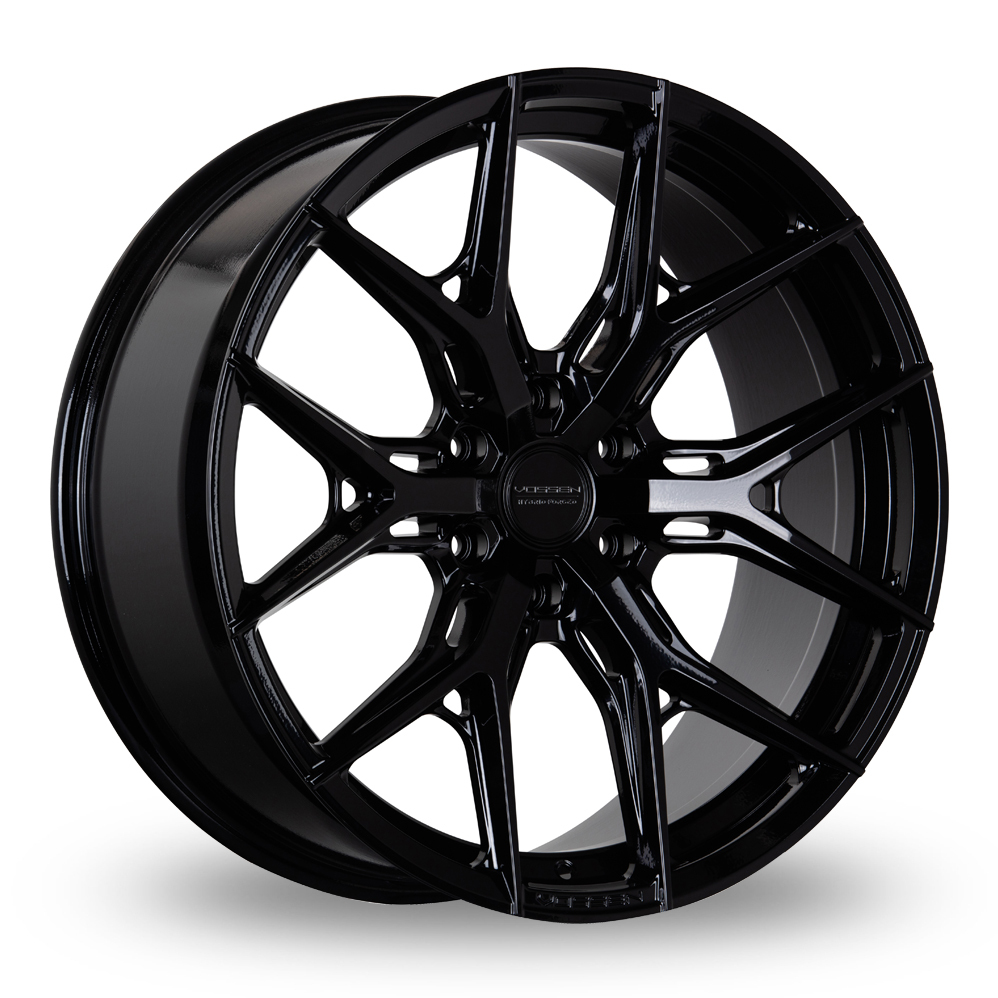 Vossen HF6-4 (8.5x18) (Mid Concave) Gloss Black Alloy Wheels