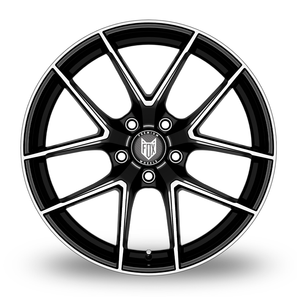 19" Fox Racing FX5 Gloss Black Polished Alloy Wheels