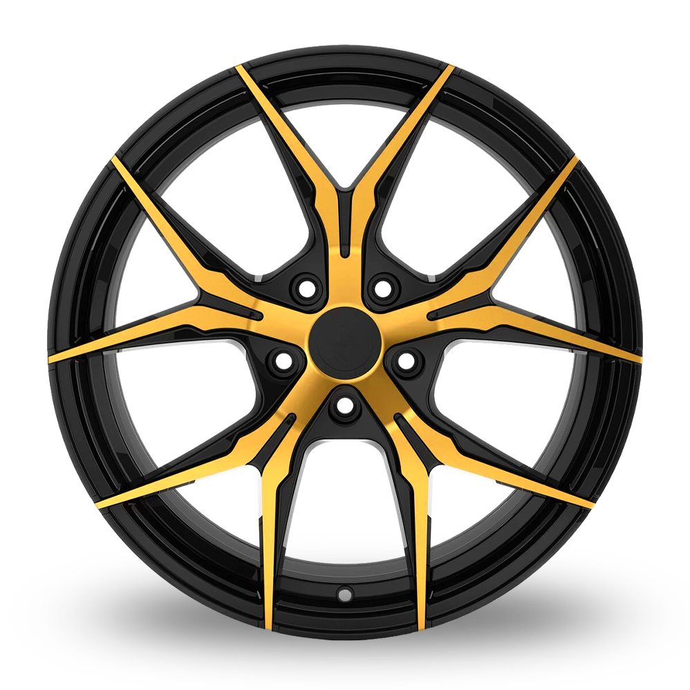 19" Keskin Tuning KT19N Black Gold Alloy Wheels