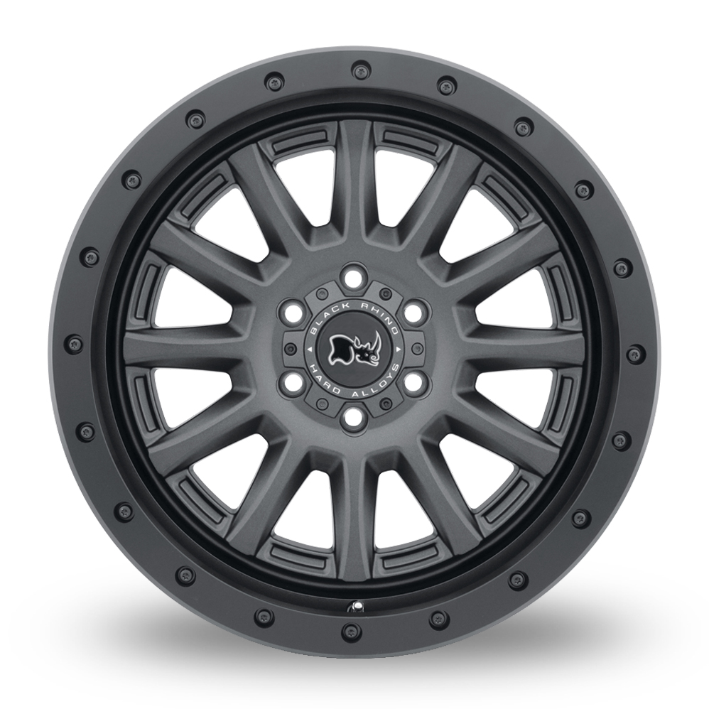 17" Black Rhino Dugger (USA Warehouse) Gun Black With Black Rock Guard Alloy Wheels