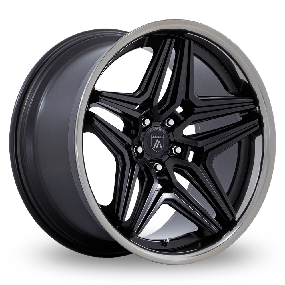 Asanti Black AB046 Duke (USA Warehouse) Satin Black With Ddt Lip Alloy Wheels