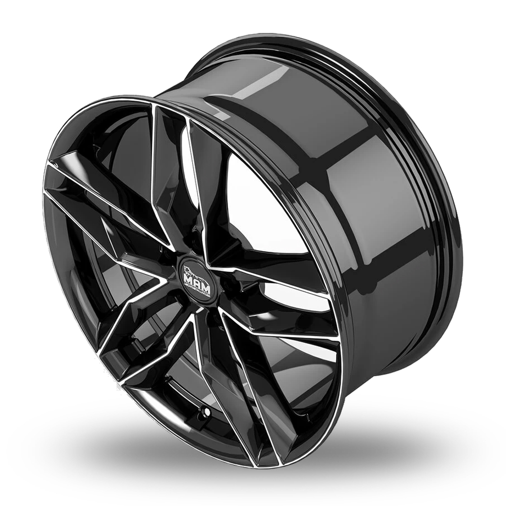 20" MAM RS3 Black Polished Alloy Wheels
