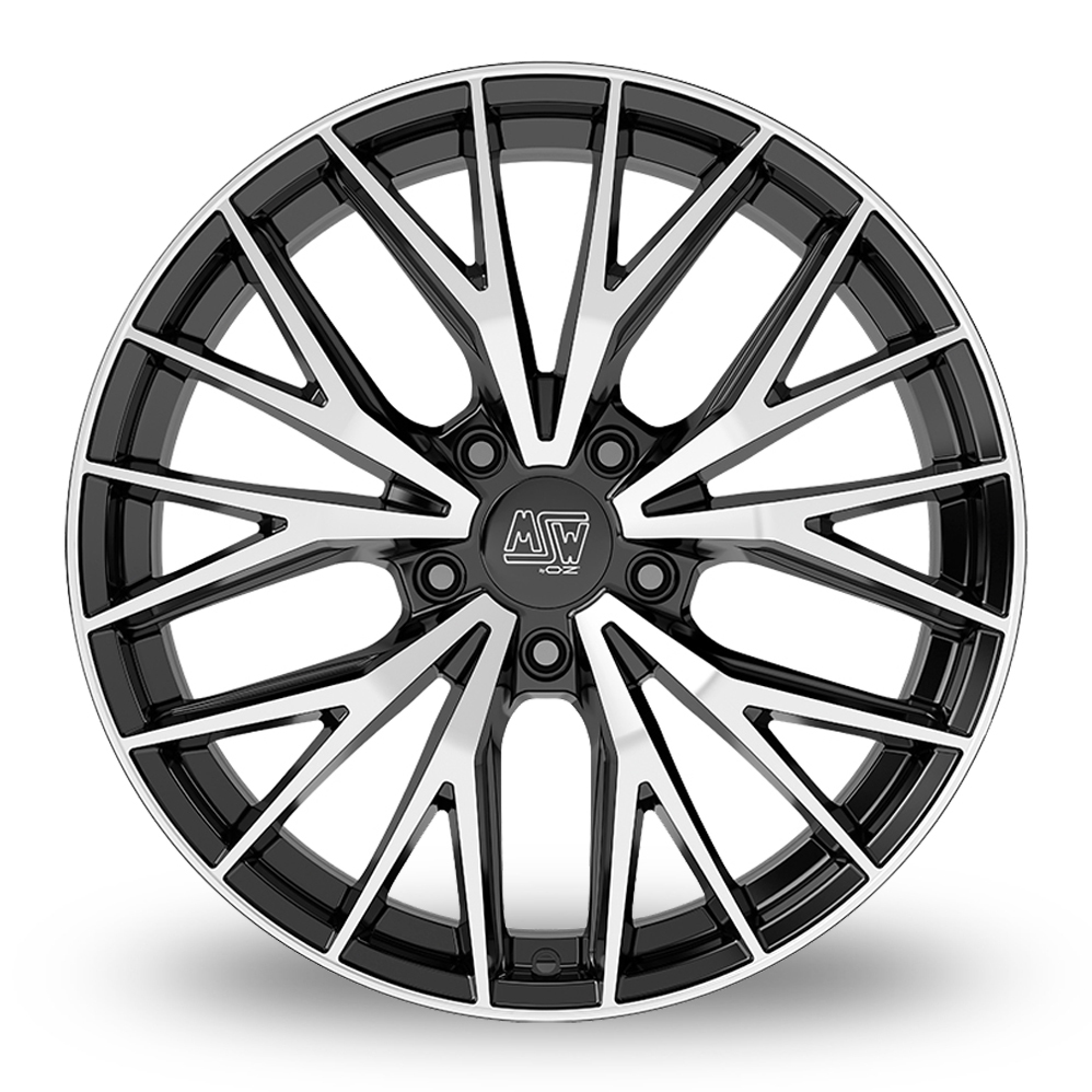 20" MSW (by OZ) 44 Gloss Black Polished Alloy Wheels