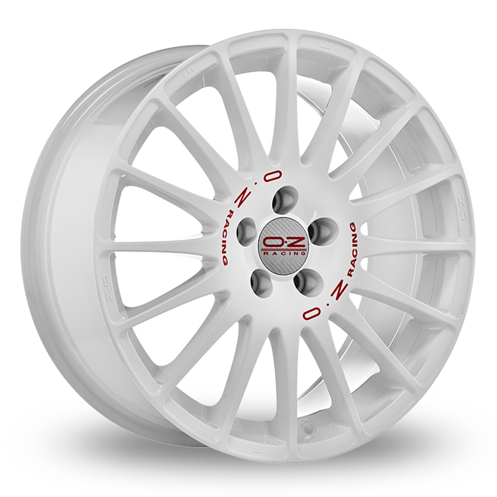 6.5x15 4x100 ET37 OZ Racing Superturismo WRC (Race White Red Lettering) (68.0cb) (S Ring) (550kg Load) (IT) Alloy Wheels