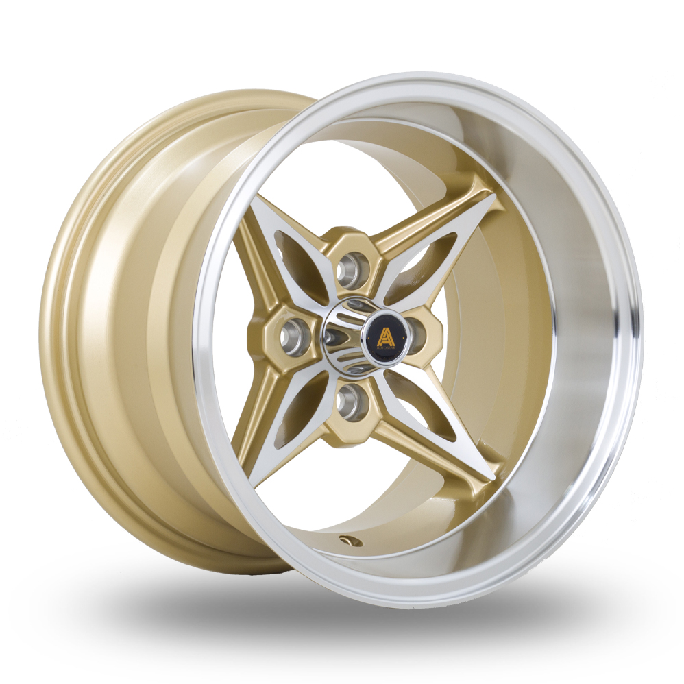 Autostar Kanji Gold Polished Alloy Wheels