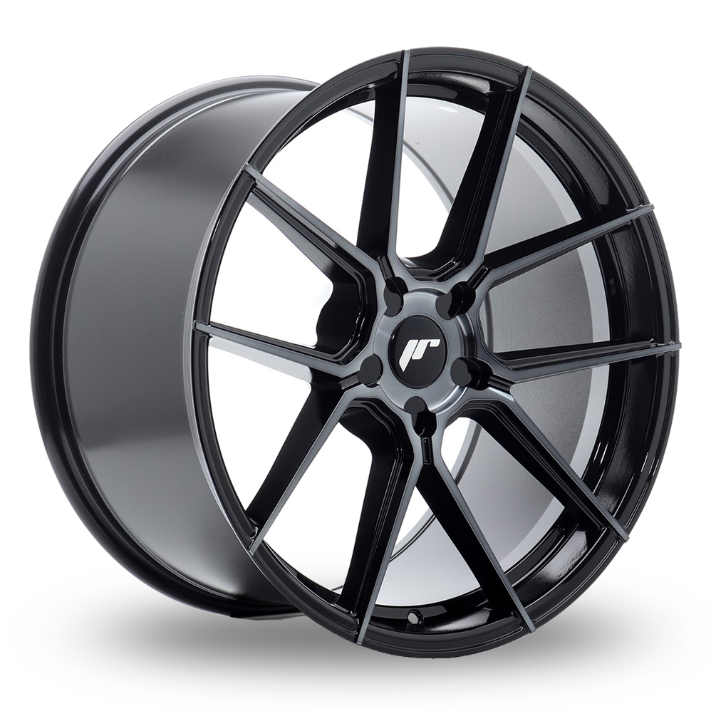 Japan Racing JR30 (9.5x20) (Custom Fitment) Black Machined Tinted Face Alloy Wheels