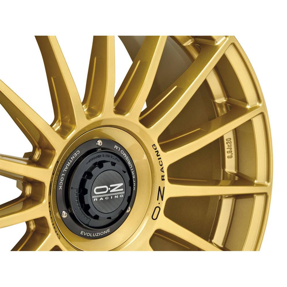 18" OZ Racing Supertur Evoluzione Race Gold Black Lettering Alloy Wheels
