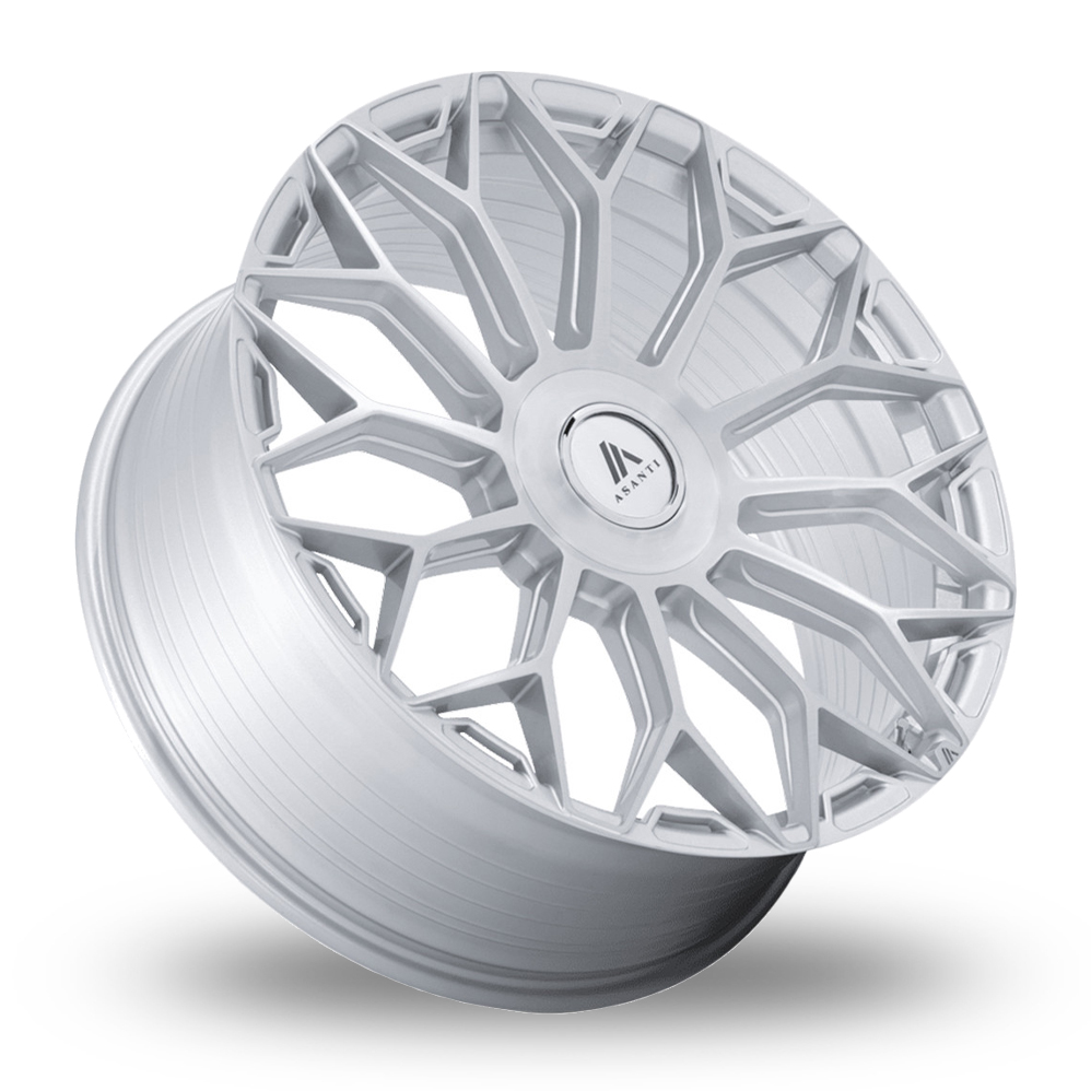 22" Asanti Black AB051 Envoy (USA Warehouse) Gloss Silver Brushed Alloy Wheels