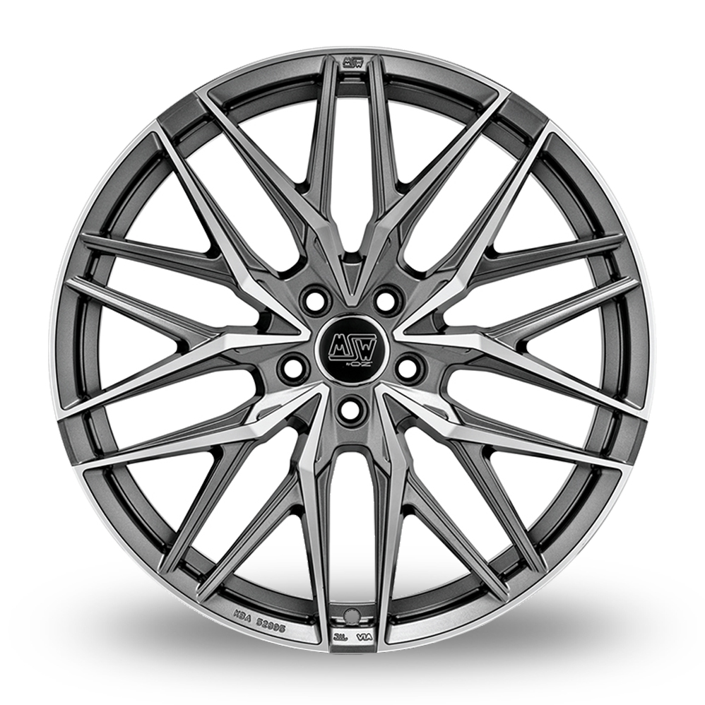 21" MSW (by OZ) 50 Matt Gunmetal Polished Alloy Wheels