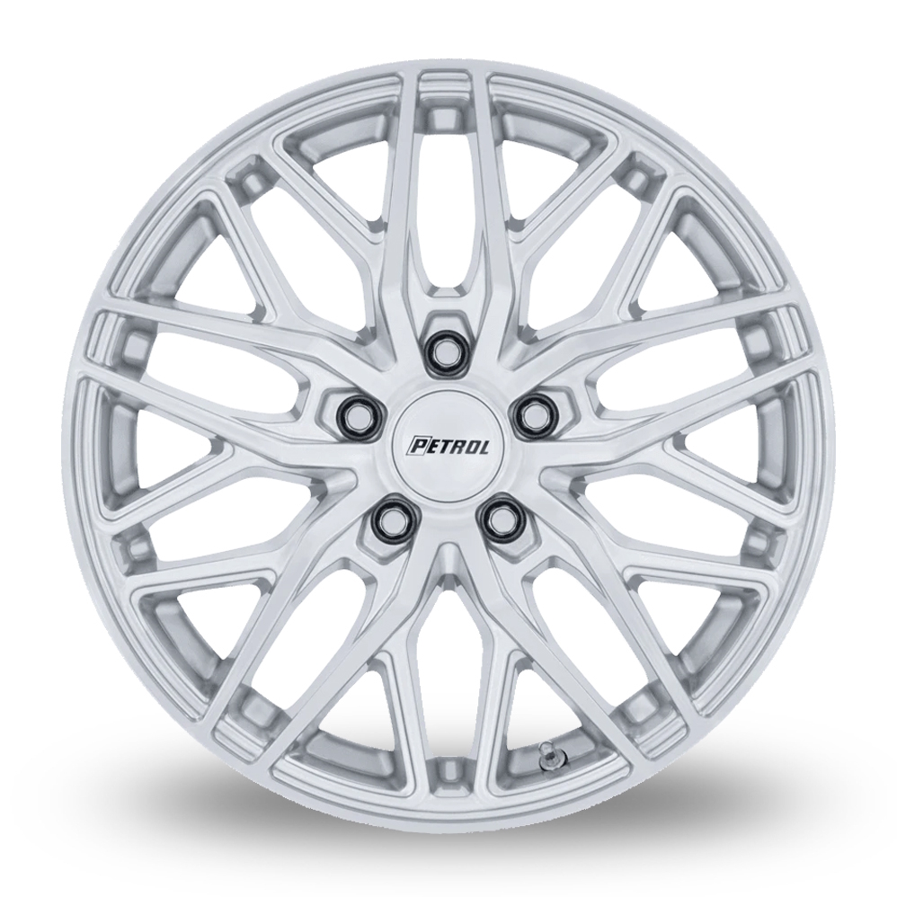 17" Petrol PE004 P3E Machined Brushed Gloss Silver Alloy Wheels