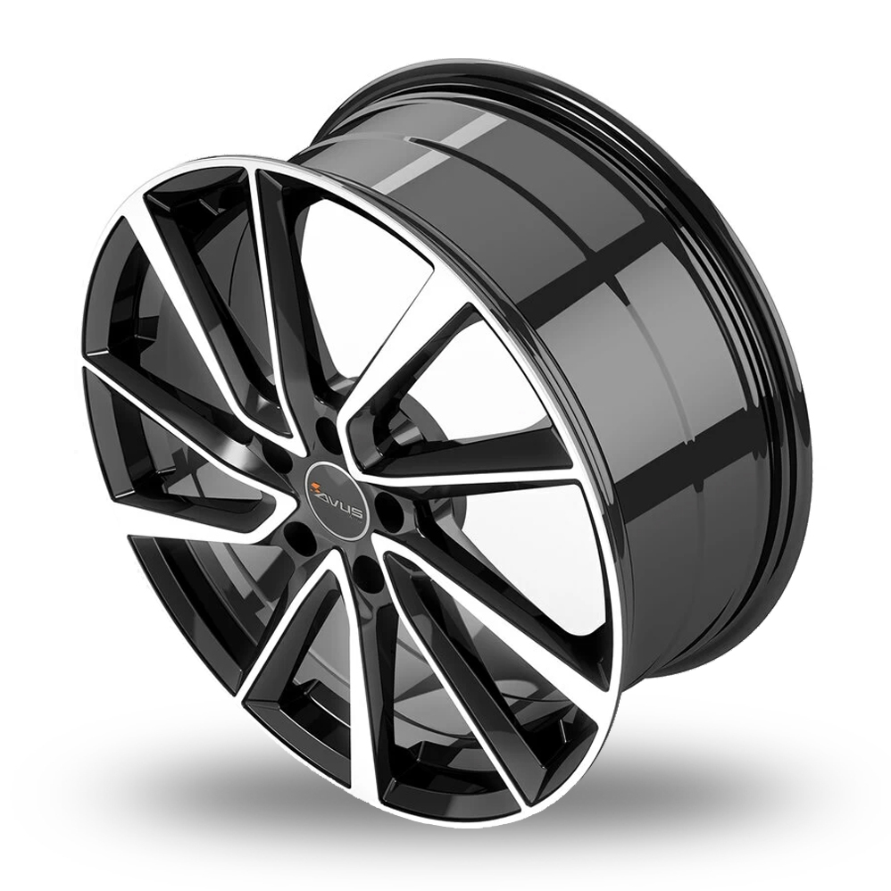 20" Avus Racing AC-518 Black Polished Alloy Wheels