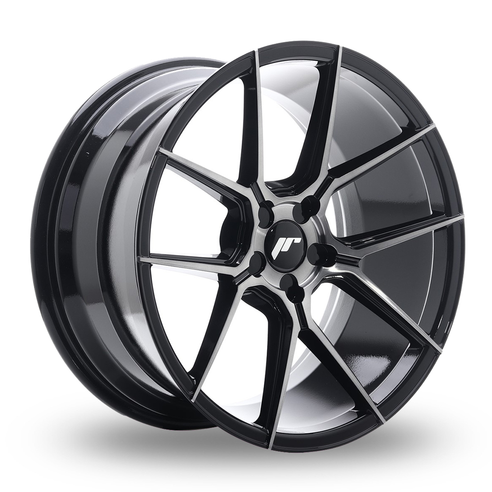 Japan Racing JR30 (9x19) (Custom Fitment) Black Machined Tinted Face Alloy Wheels