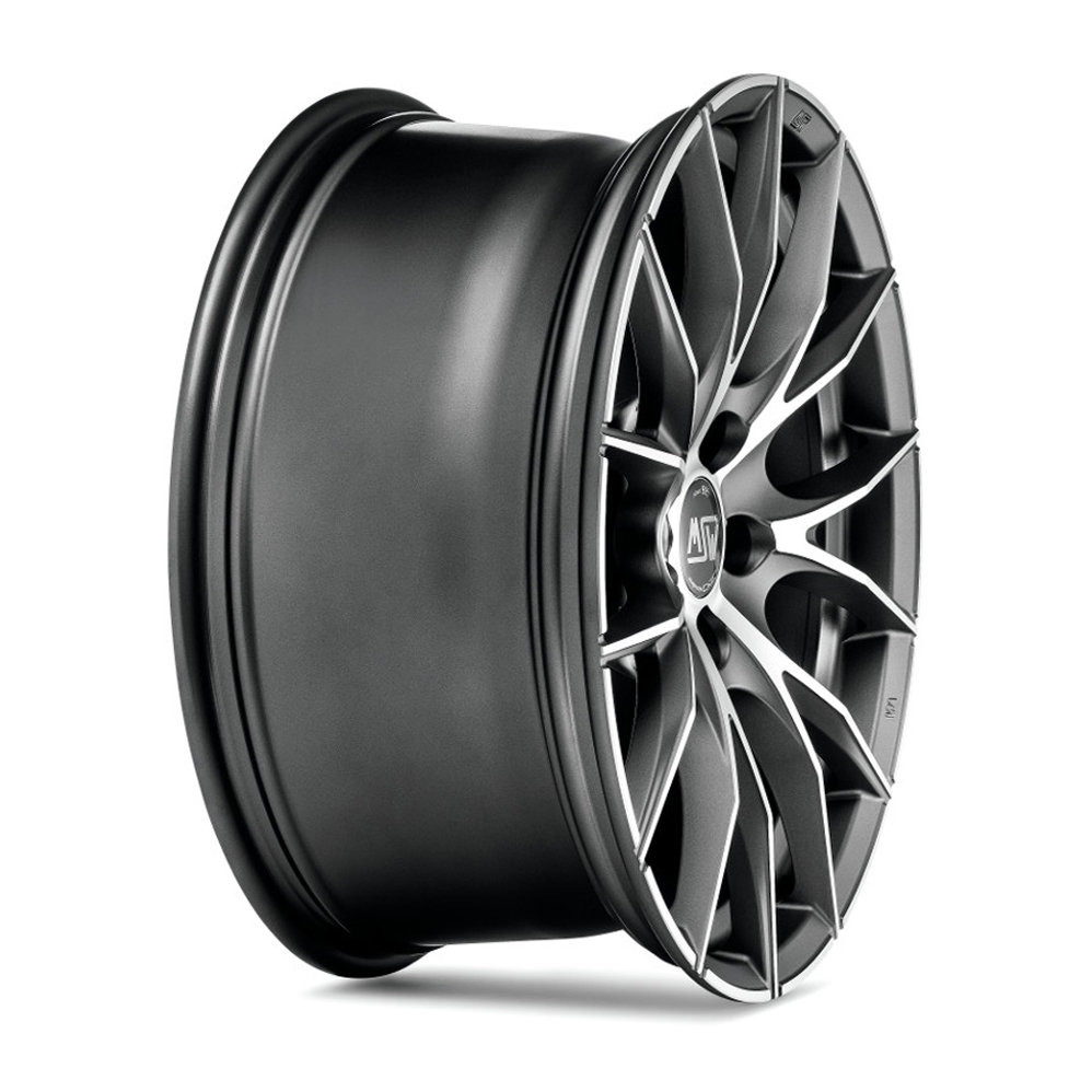 18" MSW (by OZ) 25 Matt Titanium Full Polished Alloy Wheels
