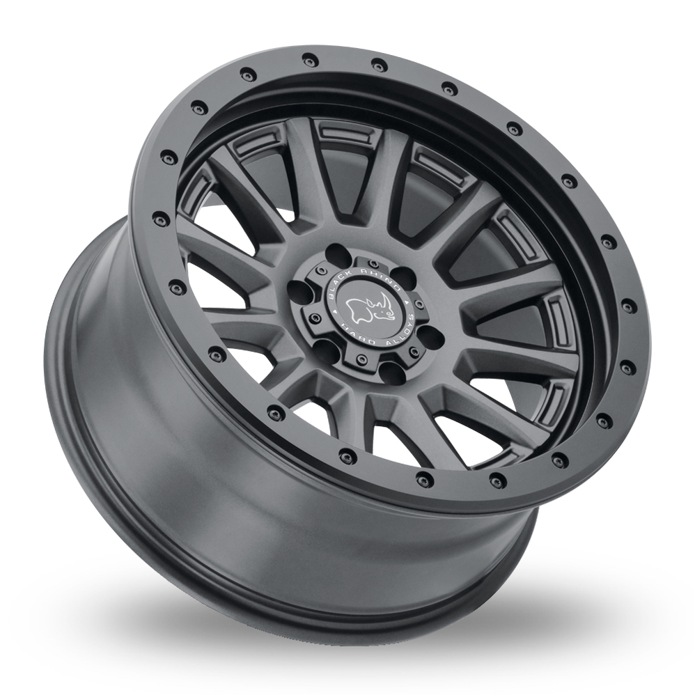 17" Black Rhino Dugger (USA Warehouse) Gun Black With Black Rock Guard Alloy Wheels