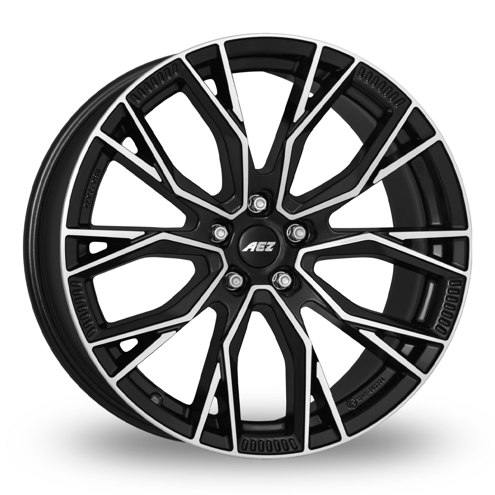 20" AEZ Toronto Dark Black Polished Alloy Wheels