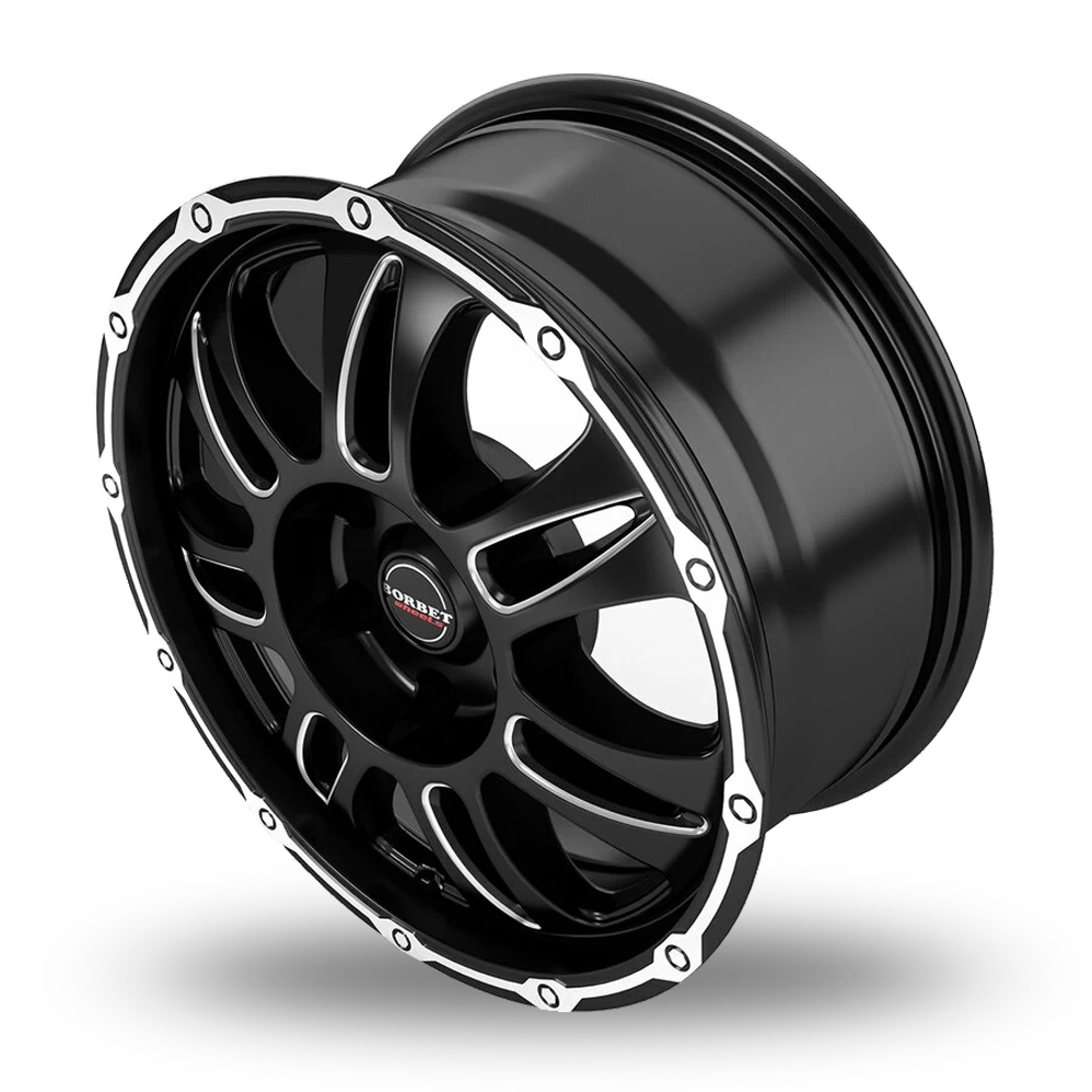 18" Borbet CW8 Matt Black Polished Alloy Wheels