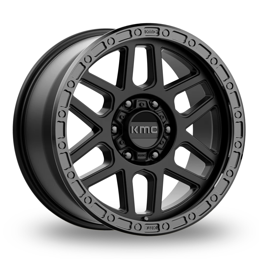 KMC KM544 Mesa (USA Warehouse) Satin Black With Gloss Black Lip Alloy Wheels