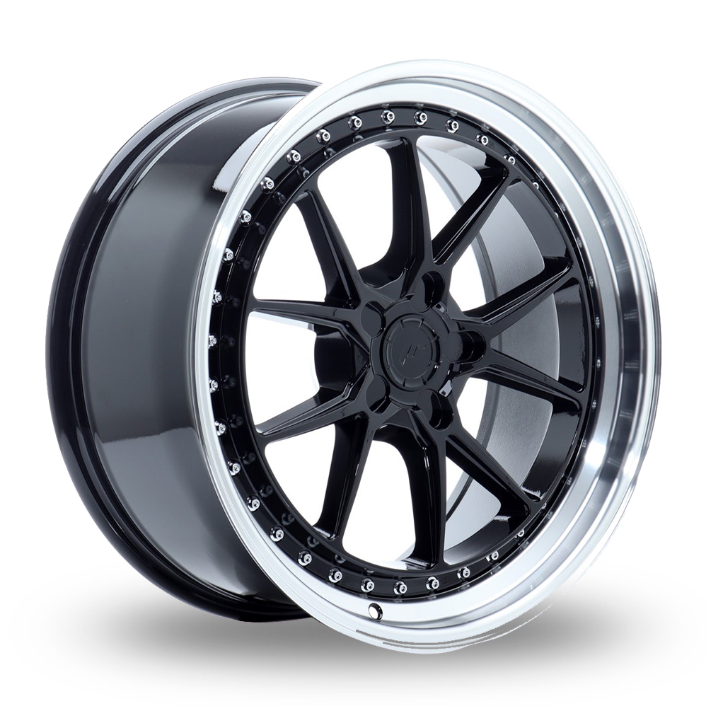 Japan Racing JR39 (10.5x18) (Custom Fitment) Gloss Black Machined Lip Alloy Wheels