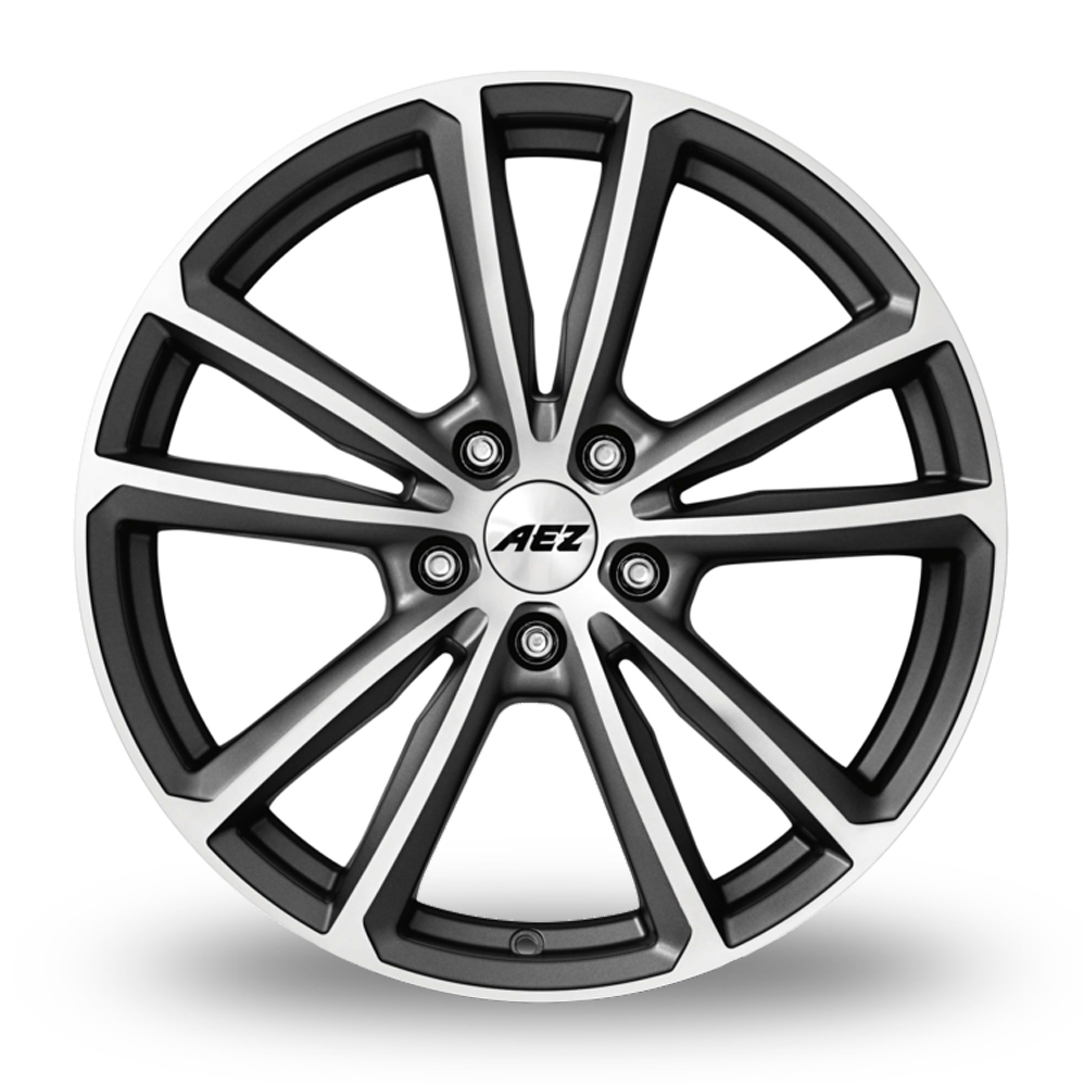 17" AEZ Tioga Matt Graphite Polished Alloy Wheels